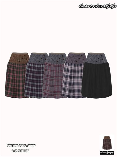 [charon&roqiqi] button plaid skirt - Gallery - The Sims 4 Create a Sim - CurseForge