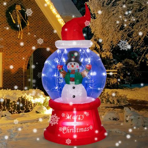 Amazon.com: Vigdur Christmas Inflatables Snow Globe - Blow Up Snowman ...
