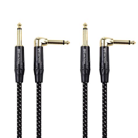 Cable Matters 2 Pack 1/4 Inch TS Straight to Right Angle Guitar Cable ...