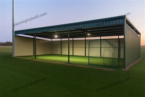 Modern Covered Batting Cage Design for Backyard or Sports Complex in ...