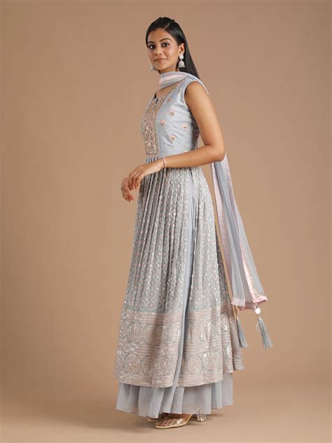 Light Grey Sharara Set – Tirumala Designers