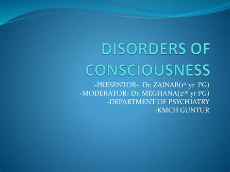 Disorders of consciousness | PPTX