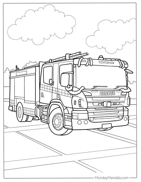 26 fire truck coloring pages free pdf printables – Artofit