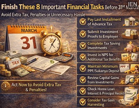 8 important financial tasks to finish before March 31 to avoid extra ...