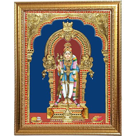 AllZon Murugan Kartikeya Raja Alangaram Digital Tanjore Art Rectangular ...