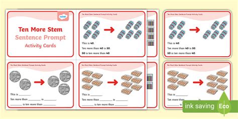 👉 Ten More Stem Sentence Prompt Activity Cards
