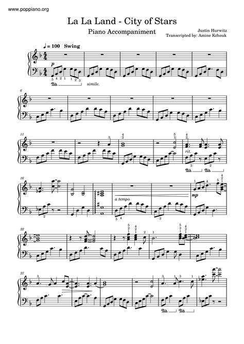 Demi Lovato-La La Land - City Of Stars Sheet Music pdf, - Free Score ...