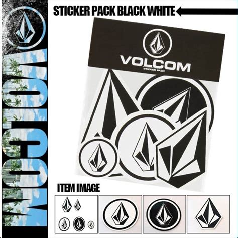 D6711499 ボルコム ステッカー 新作 20代 30代 入学 就職 通販 人気ブランド 5枚入り 白黒 ロゴ VOLCOM ...