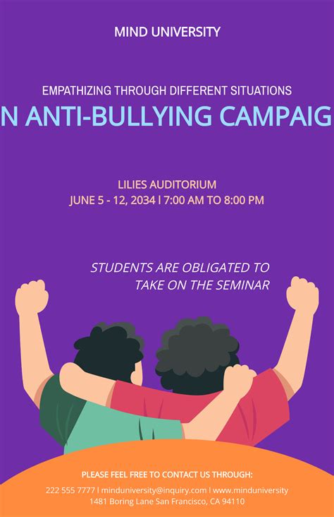 Free Anti Bullying Poster Template to Edit Online