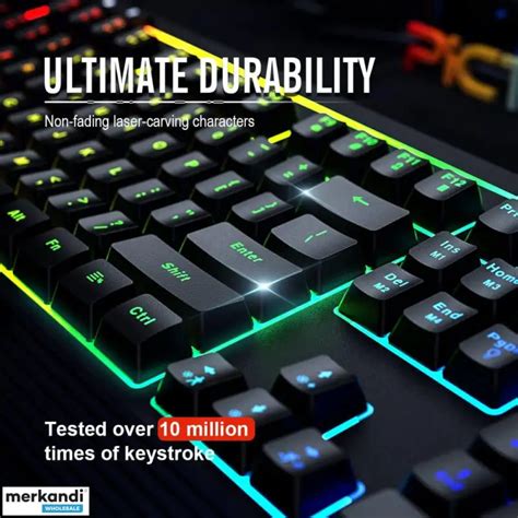 Gaming Keyboard, Rainbow LED Backlight, Gaming Keyboard, Full-size ...