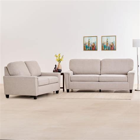 Buy Helios Carlos Fabric 3+2 Seater Sofa Set - Beige from Helios by ...