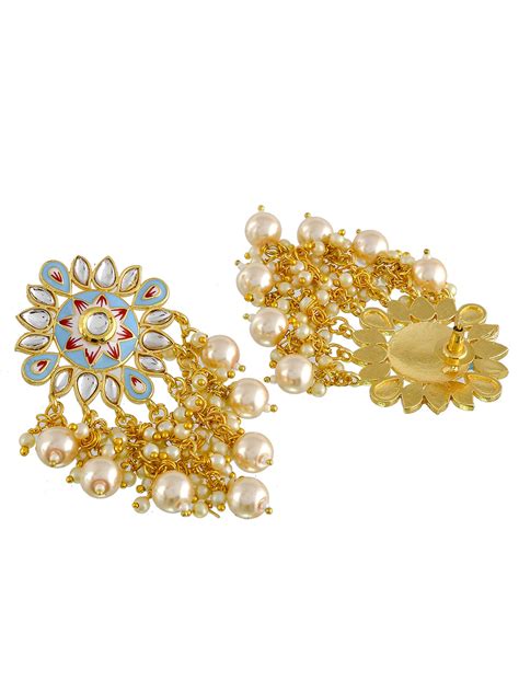 Buy Gold Plated Pearl Drop Earrings for Women Online at Silvermerc ...