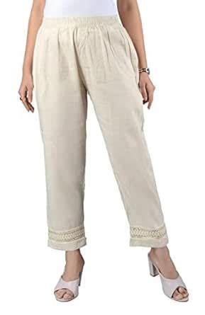 Buy UB WOLF Women's Regular Fit Lucknowi Chikankari Ankle Length ...