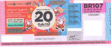 Live Kerala Lottery Results: xmas new year bumper result br107