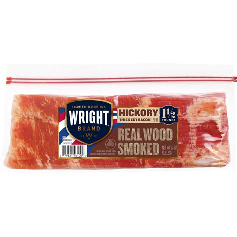 Vegan? Wright Brand Hickory Real Wood Smoked Thick Cut Sliced Bacon, 24 ...