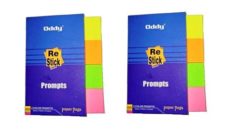 ODDY NEON Sticky Notes, 4 Colour Paper Flags, Multicolour Sticky Notes ...