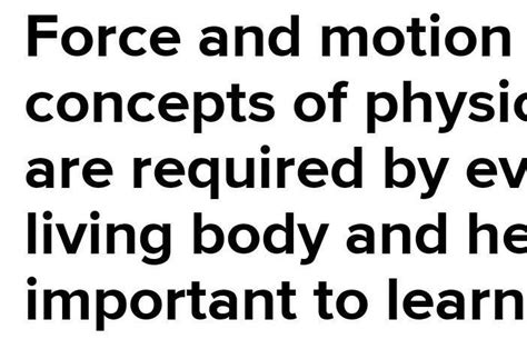 Why is it important for people to learn about motion and forces ...