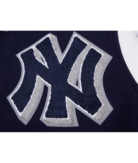 White and Blue Mash Up New York Yankees Varsity Jacket - Jackets Expert