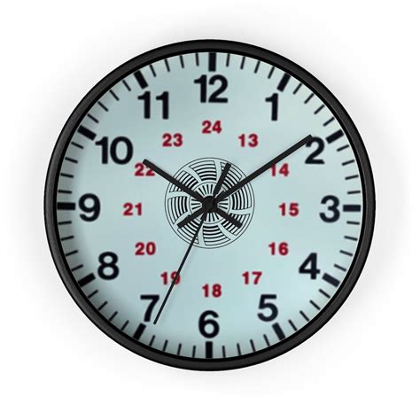 12- and 24-hour Clock, Military Time Clock, 24 Hour Military Wall Clock ...