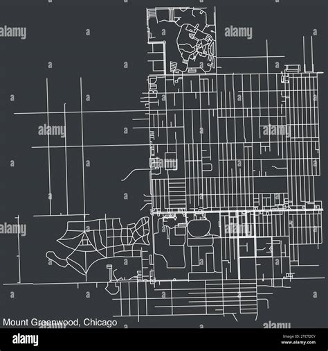 Street roads map of the MOUNT GREENWOOD COMMUNITY AREA, CHICAGO Stock ...