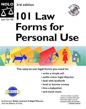 101 Law Forms for Personal Use (101 Law Forms for Personal Use, 3rd ed ...