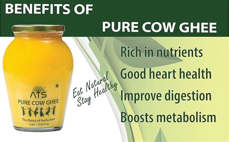 ATS Pure Cow Ghee 1 Litre Glass Bottle, Fresh natutal cow ghee made by ...