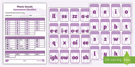 Phonics Assessment Single Digraphs Trigraphs Checklist