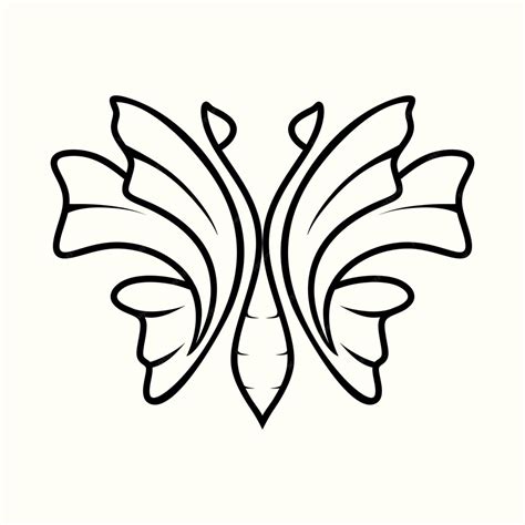 Butterfly logo black butterfly line art illustration | Premium Vector
