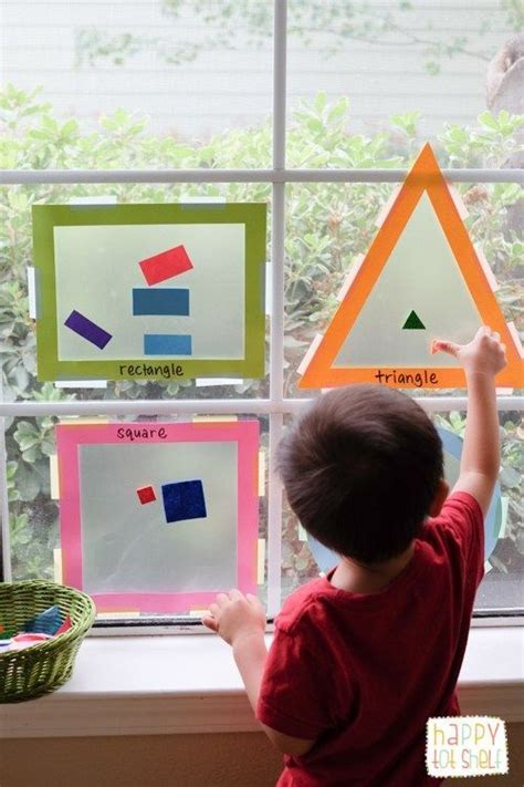 Shapes Sorting Suncatcher - Happy Tot Shelf | Toddler learning ...