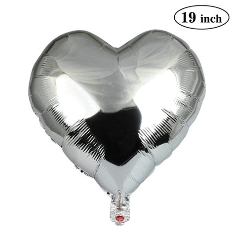 Buy PartyCorp 19 Inch Silver Heart Foil Balloon, 1 pc Online at Best ...