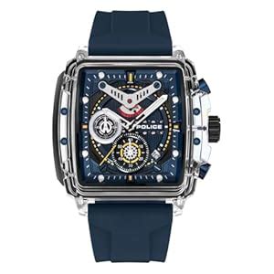 Buy Police Clout Men's Chronograph Watch with Square Blue Dial ...