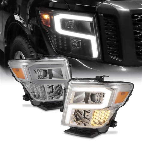 Buy [AKKON] For 2016-2019 Nissan Titan Projector LED DRL Light Bar Pair ...