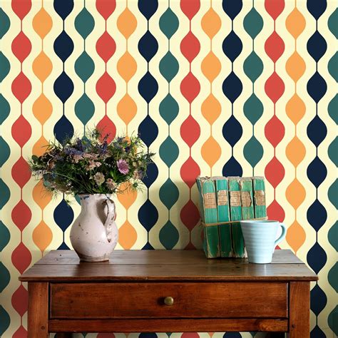 JiffDiff Rainbow Removable Wallpaper 70s Retro Peel and Stick India | Ubuy