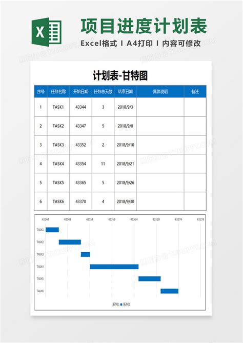 项目进度计划表Excel模板下载_熊猫办公