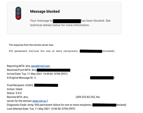 Image result for Email Blovked Error Message