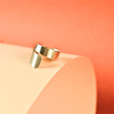 Handcrafted Brass Finger Ring Silver Look