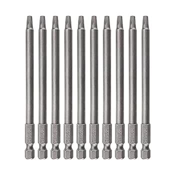 Saipe 10pcs SQ2 100mm Magnetic Square Drill Bit Set Hex Shank Square ...