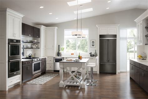 Colored Kitchen Cabinets With Black Appliances