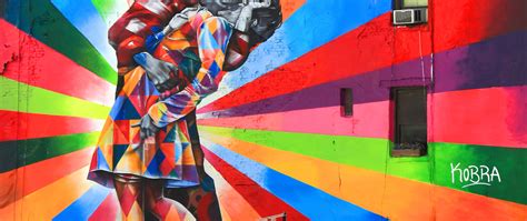 Download wallpaper graffiti, artist, Eduardo Kobra, section painting in ...