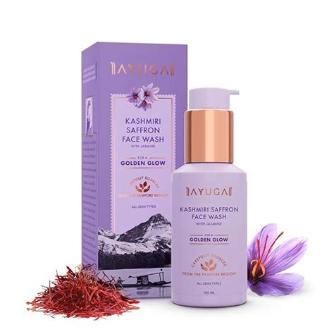 Ayuga Kashmiri Saffron Face Wash for Bright, Glowing Skin with Jasmine ...