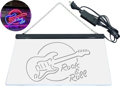 Buy ADVPRO Rock & Roll Electric Guitar Band Room Music Dual Color LED ...
