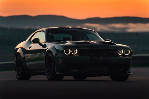 2022 Dodge Challenger Dark Red Wallpaper Hd