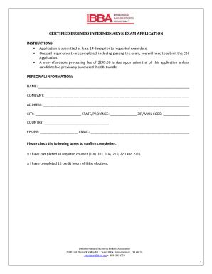 Fillable Online CBI Exam Application Fax Email Print - pdfFiller