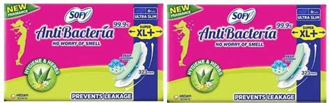 SOFY ANTIBACTERIA SUPER EXTRA LONG 6+6N Sanitary Pad | Buy Women ...