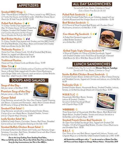 Dinner Menu | TheSmoke BBQ