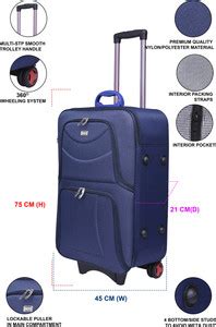 CITY BAG Medium Cabin Expandable Cabin Suitcase 2 Wheels - 24 inch blue ...