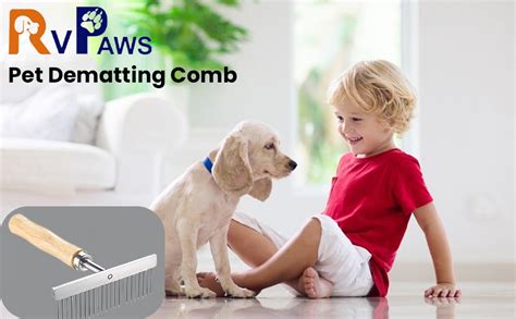 Buy RvPaws Dog and Cat Wooden Handle T Shape Dog Comb Wooden Handle ...