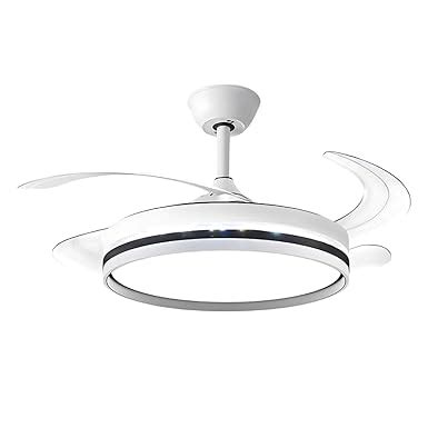 Hans Lighting Breeza Pure Ceiling Fan with Color Changing LED Light and ...