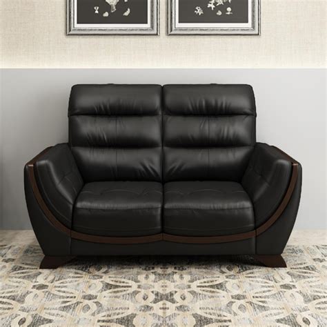 Buy Davos One Seater Eerie Black Leatherette Sofa at Durian