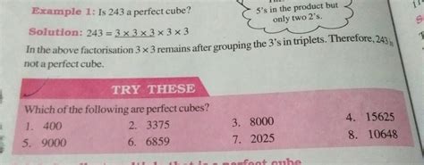 which of the following are perfect cubes - Brainly.in
